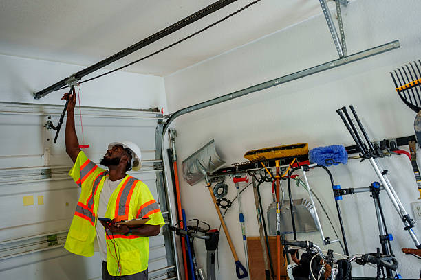 Professional Garage Door Panel Replacement technician working in East Mountain, TX